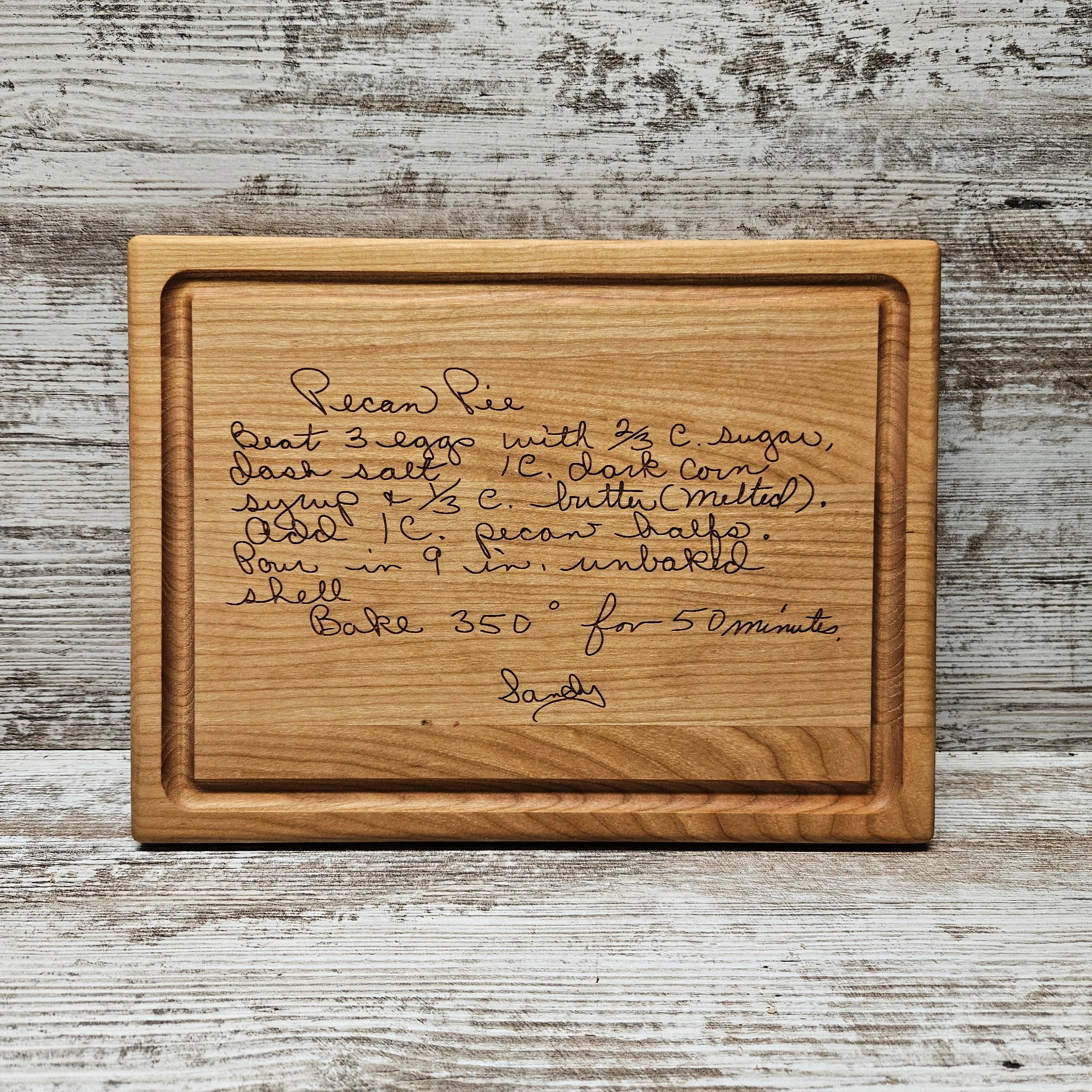 Handwritten Recipe Cutting Board, Grandma's Handwriting, Engraved Recipe