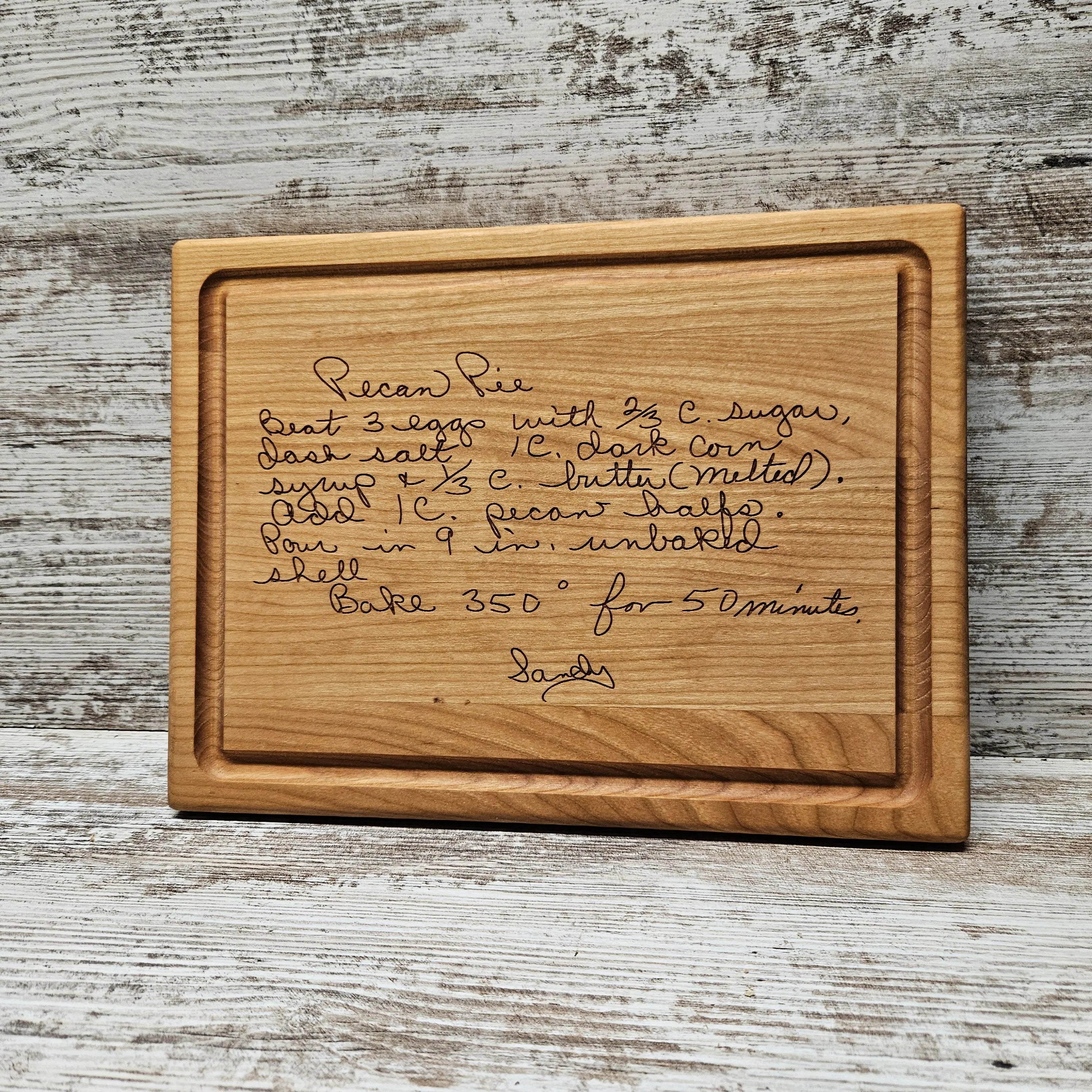 Handwritten Recipe Cutting Board, Grandma's Handwriting, Engraved Recipe