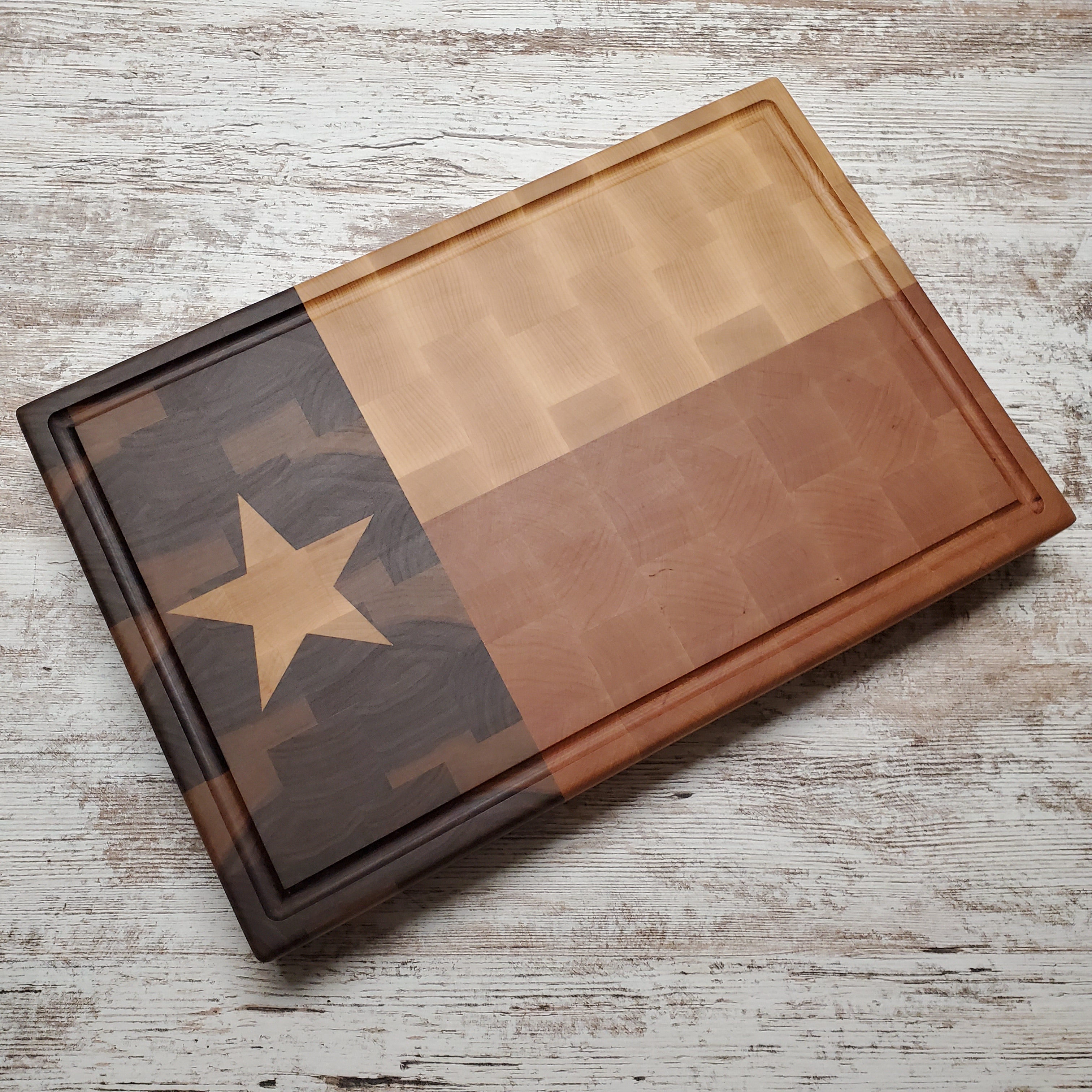 Texas flag chopping block