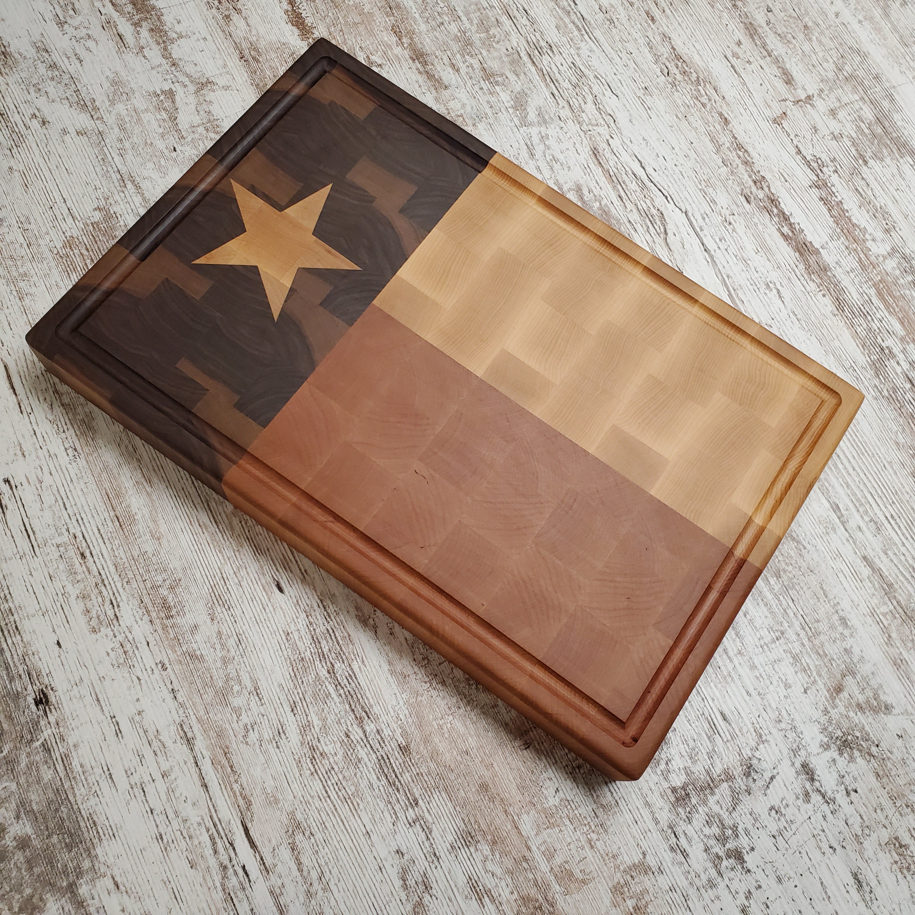 Texas flag chopping block