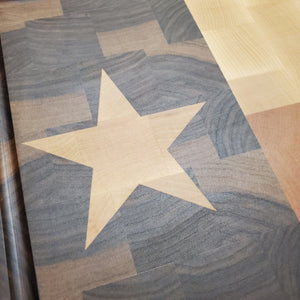 Texas flag chopping block