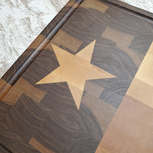 Texas flag chopping block