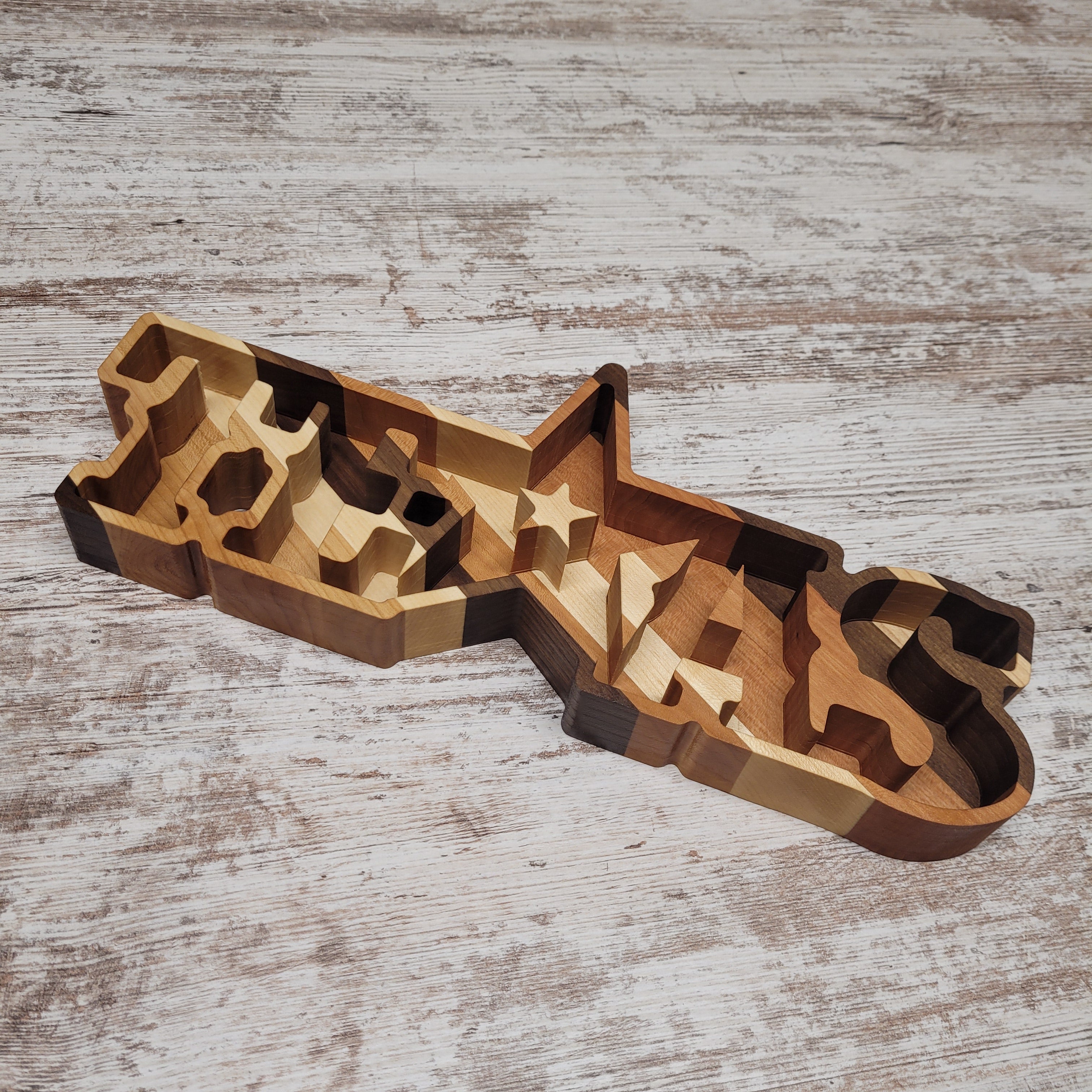 Multicolored texas word tray
