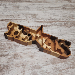 Multicolored texas word tray